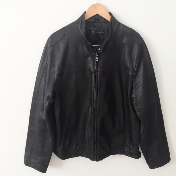 Bachrach Other - BACHRACH Black Soft Leather Coat Large